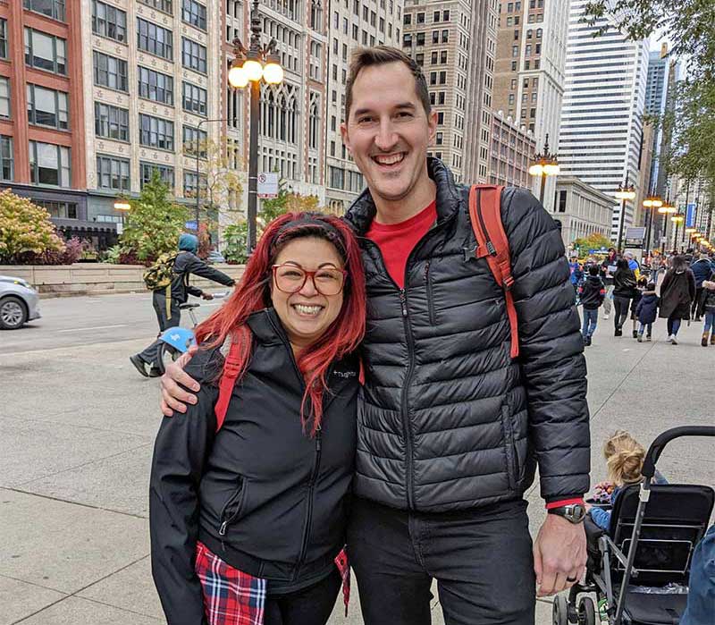 A photo of Ben Holmen, the CTO of The Boutique Hub, and Marcy, a software developer at Tighten.