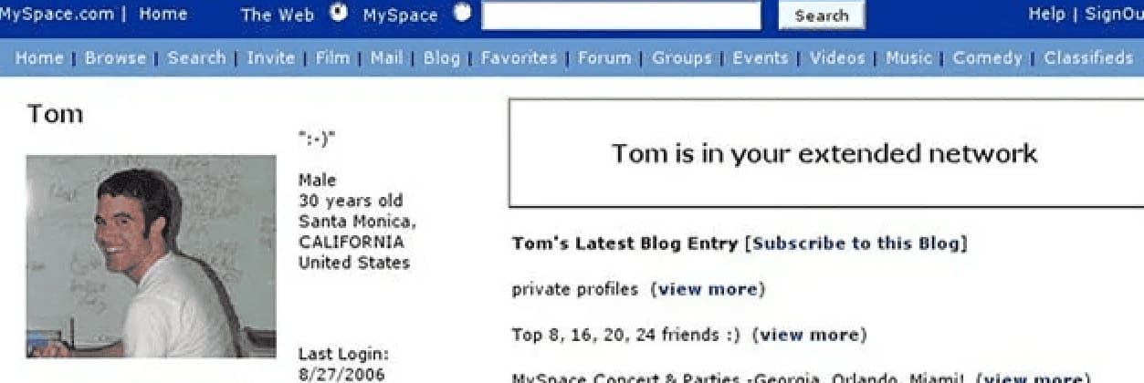 Tom Anderson, founder of the social media site MySpace