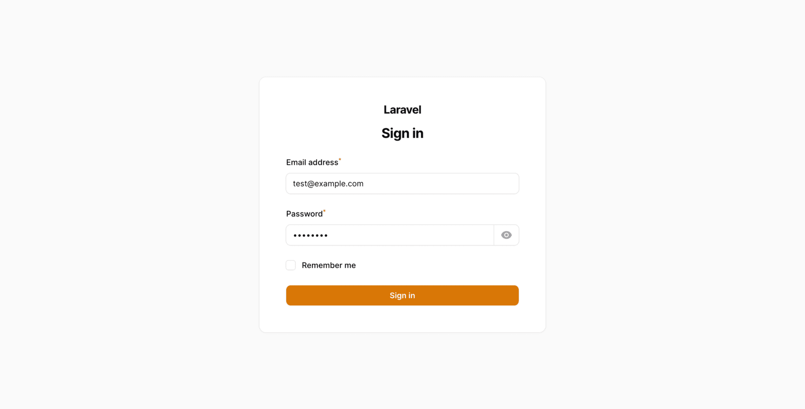 Filament Login Screen