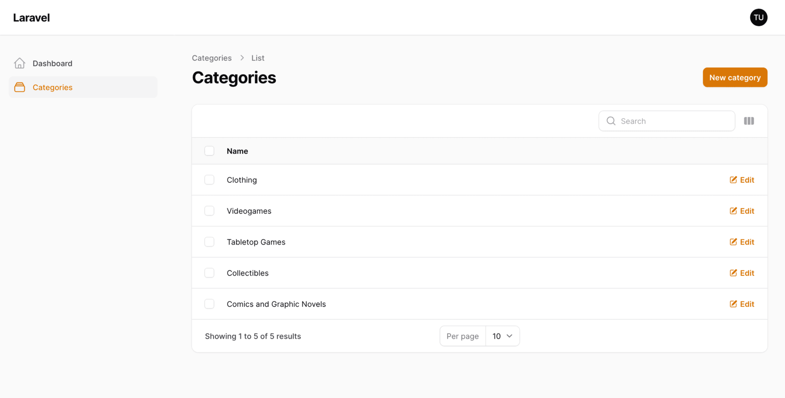 Filament Category Index