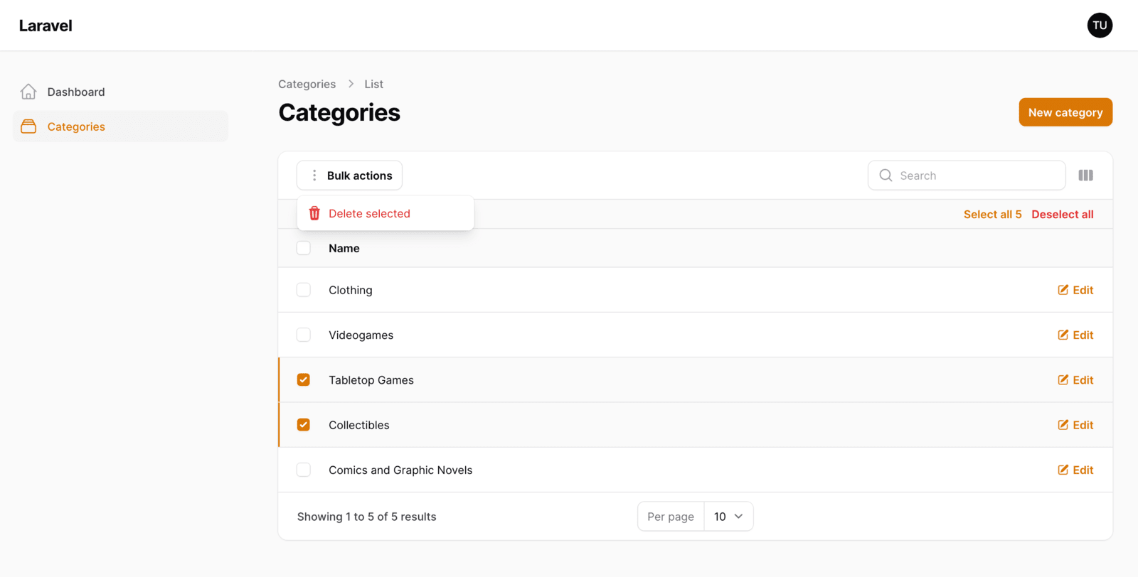 Filament Bulk Actions