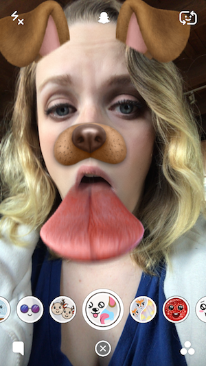 Snapchat with dog filter