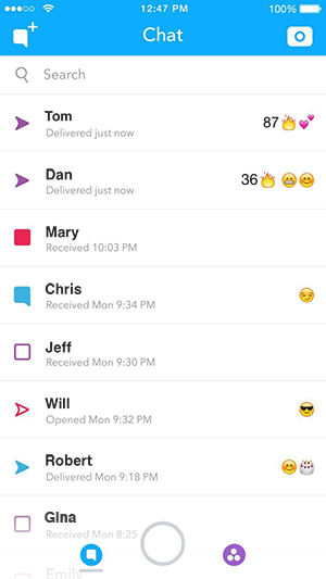 Snapchat friend list