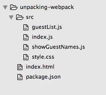 webpack file list