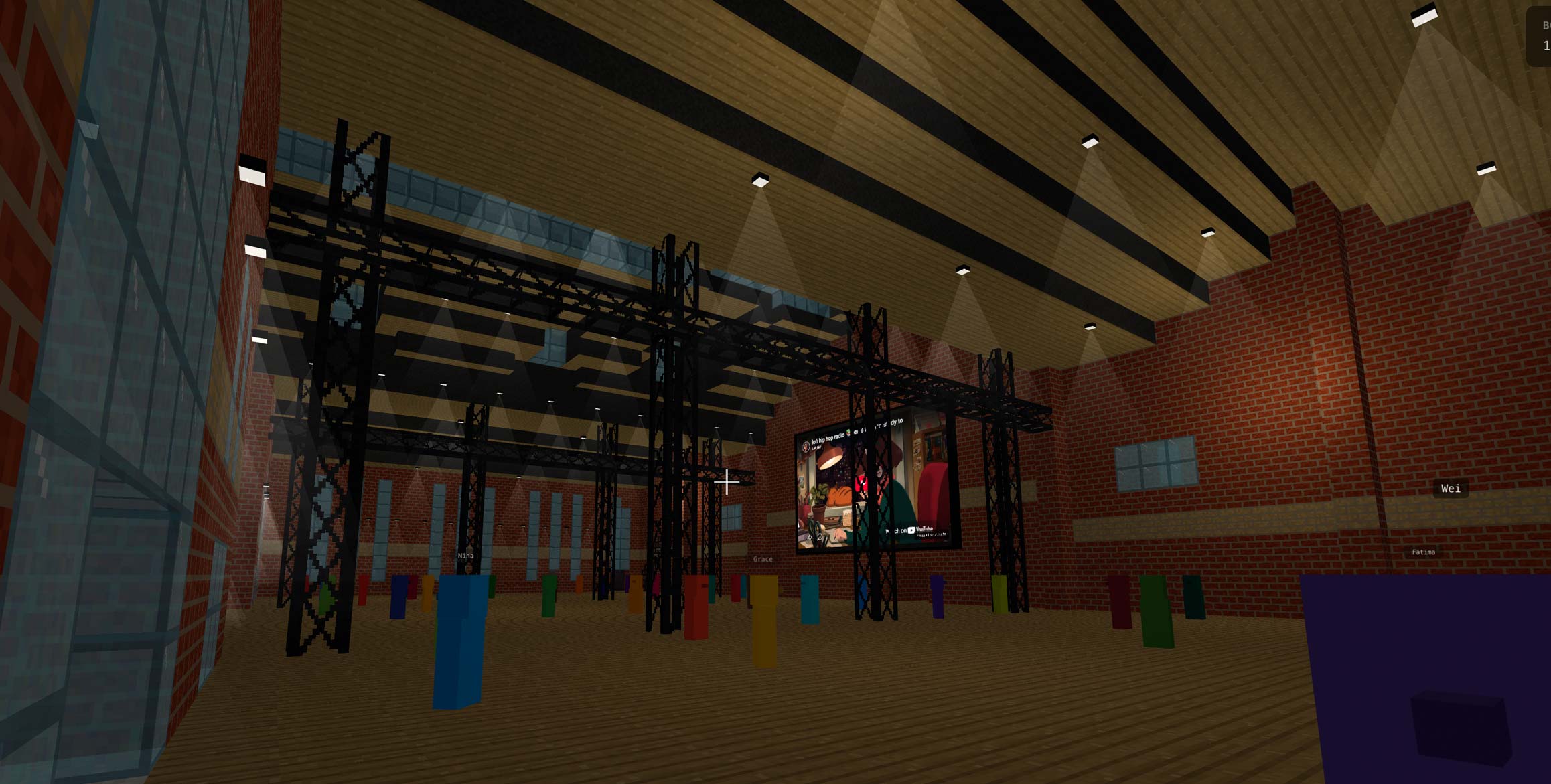 Cinematic interior view showing the stage and audience area.