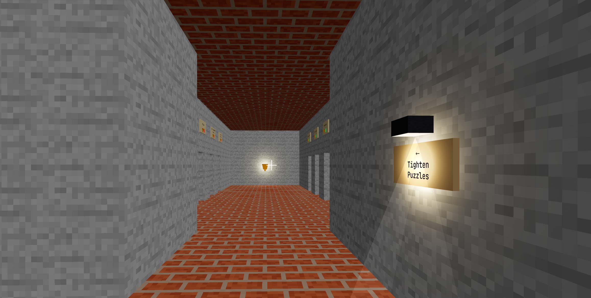 The hallway containing the eight puzzle entrances.